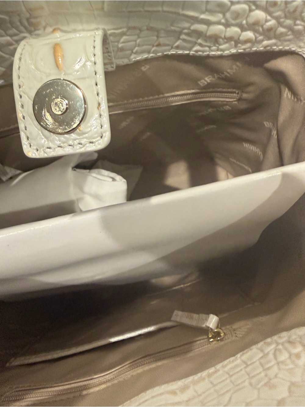 Brahmin Celina Bucket Bag in White Sunlit - Picture 13 of 16
